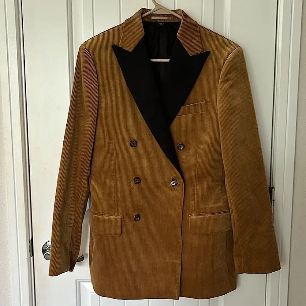 J.Crew Thé Ludlow Double-Breated Corduroy Tuxedo Jacket New!